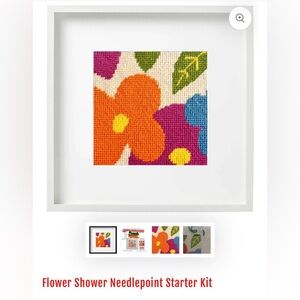 NWT Poppy Monk Flower Shower Needlepoint Kit